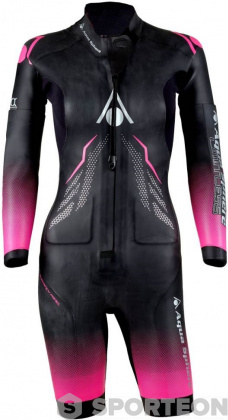 Női neoprén úszódressz Swim Runhoz Aqua Sphere Aquaskin Swim-Run Limitless Shorty Women Black/Pink