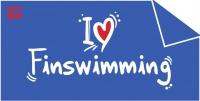 Törülköző BornToSwim I Love Finswimming Towel