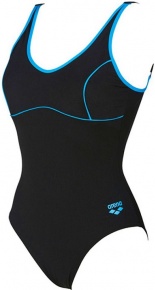 Arena Tania Clip Back One Piece Black/Turquoise
