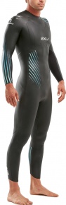 Férfi neoprén úszódressz 2XU P:1 Propel Wetsuit Black/Blue Ombre