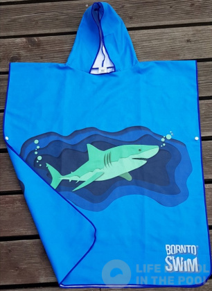 Poncsó BornToSwim Shark Poncho Junior Blue