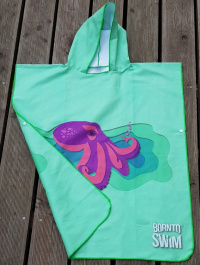 Poncsó BornToSwim Octopus Poncho Junior Green