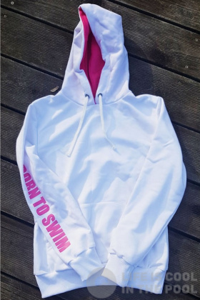Gyermek kapucnis pulóver BornToSwim Sweatshirt Hoodie Junior White/Pink