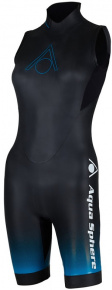 Ujjatlan női neoprén úszódressz Aqua Sphere Aquaskin Shorty V3 Women Black/Blue