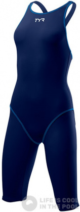 Női verseny úszódressz Tyr Thresher Open Back Navy/Blue