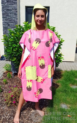 Poncsó BornToSwim Ice Cream Poncho Junior Pink/Yellow