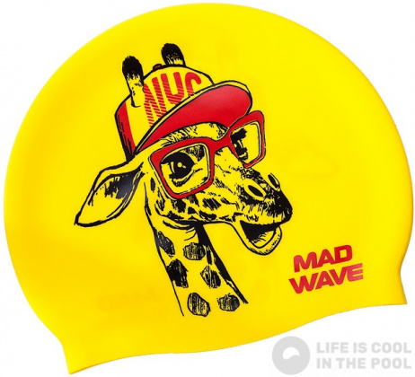 Gyermek úszósapka Mad Wave Giraffe Swim Cap Junior