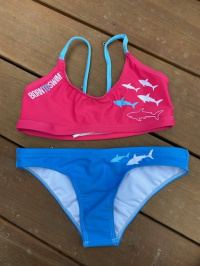 Női fürdőruha BornToSwim Sharks Bikini Blue/Pink