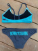 Női fürdőruha BornToSwim Sharks Bikini Black/Turquoise