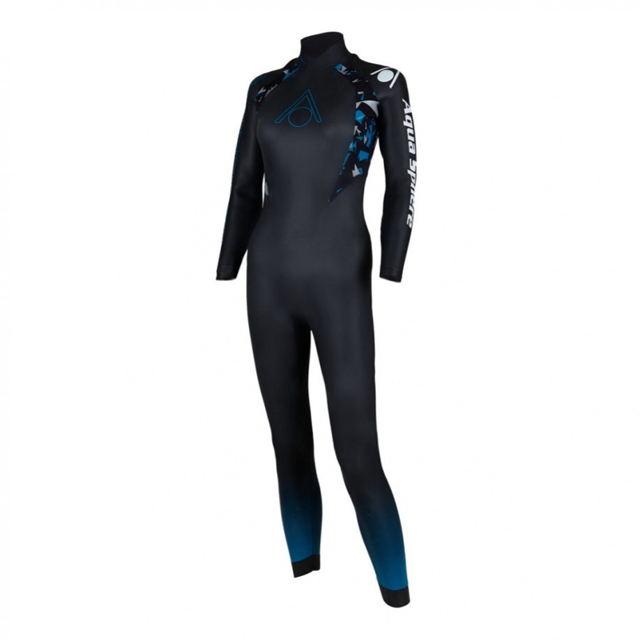 Női neoprén úszódressz Aqua Sphere Aquaskin Fullsuit V3 Women Black/Blue