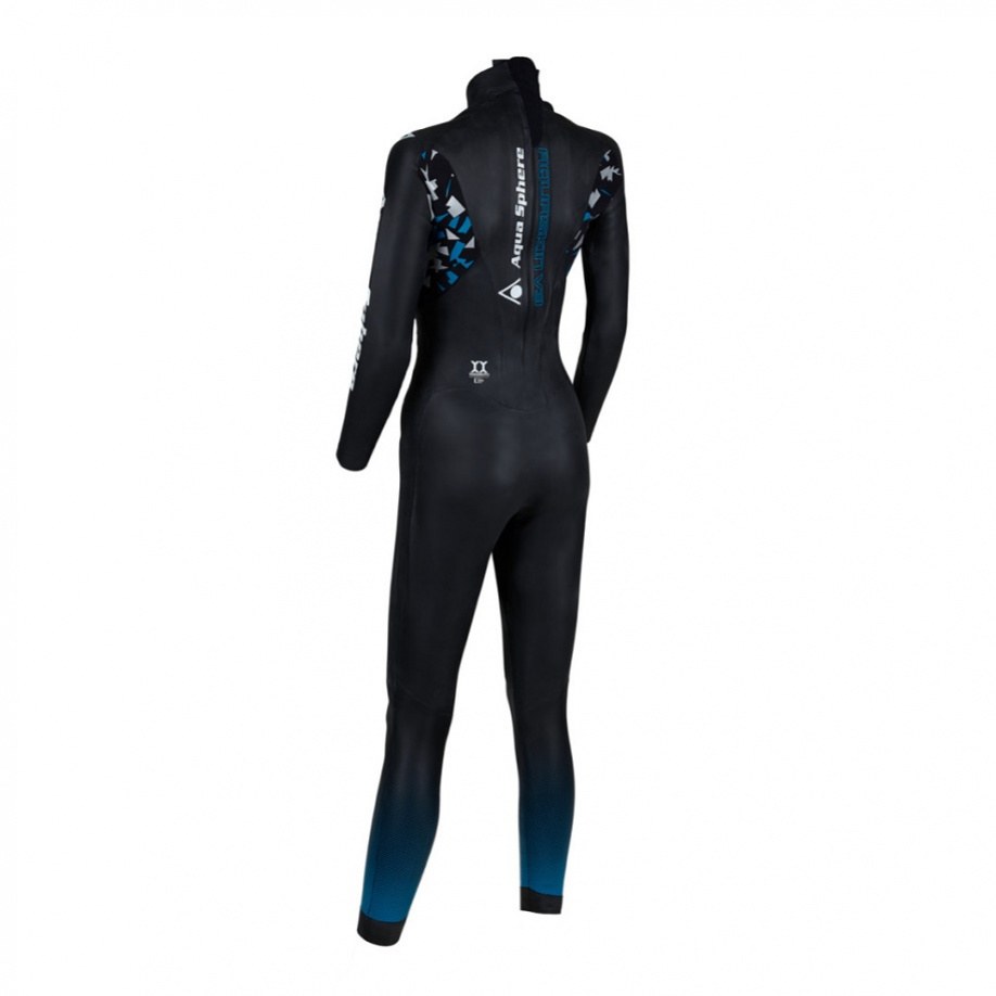 Női neoprén úszódressz Aqua Sphere Aquaskin Fullsuit V3 Women Black/Blue