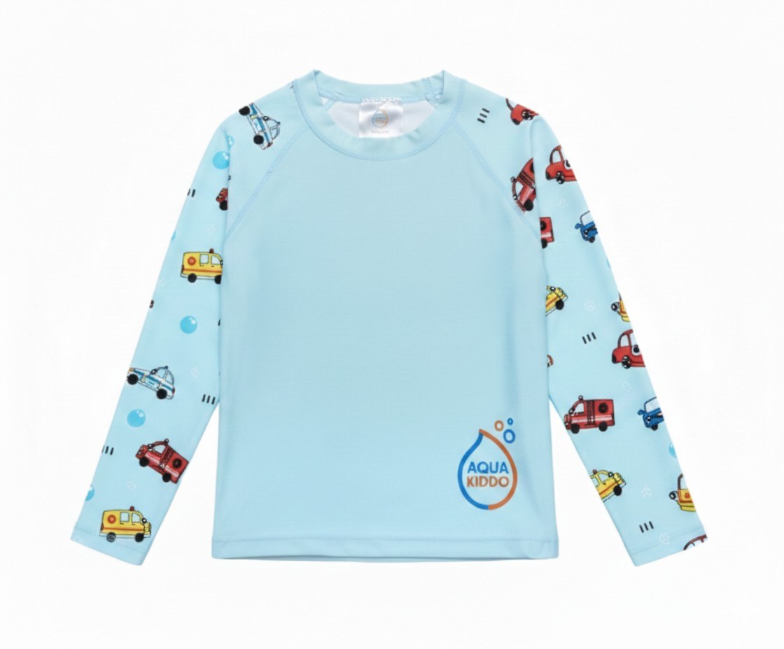 Gyermek UV strandpóló Aquakiddo UV Protection Shirt Cars
